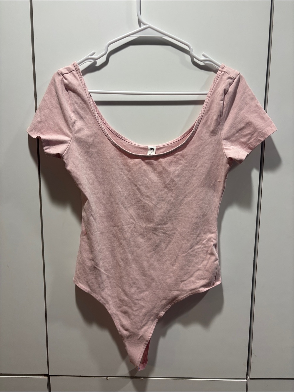 bp Scoop Neck Short Sleeve Bodysuit - Light Pink
